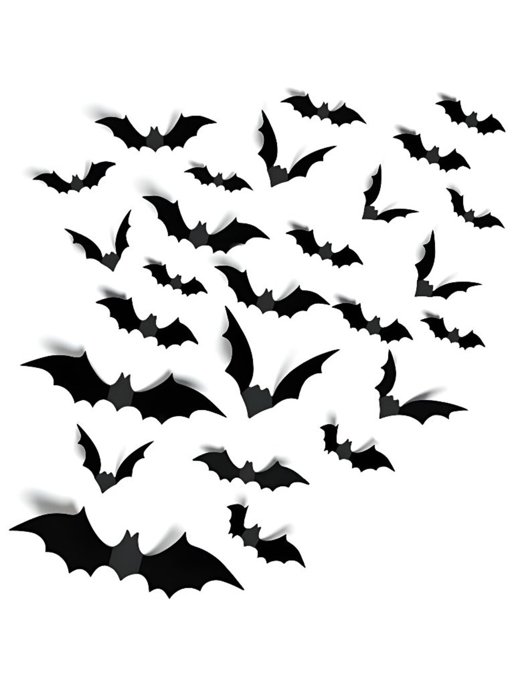 Halloween Decorations Bats Wall Decor 140PCS RVC 3D Black Scary Bat Sticker